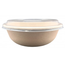 Bowl redondo fibra de trigo con tapa pet (300 u.)